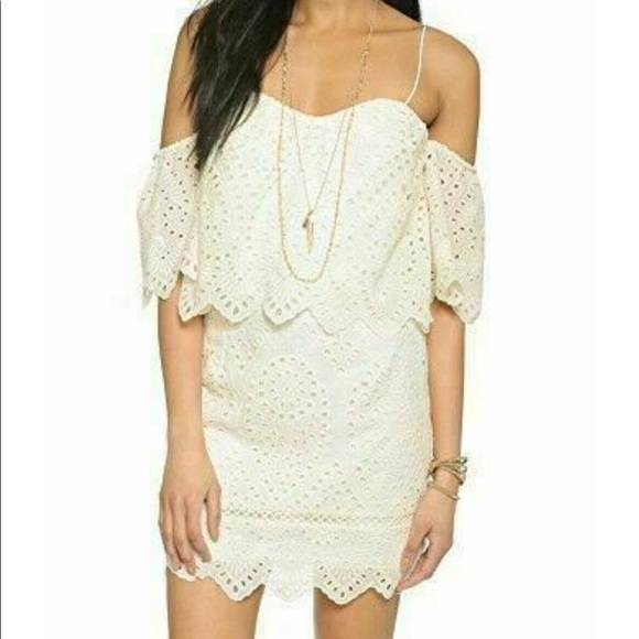 Saylor Ivory Eyelet off the Shoulder dress - Picture 3 of 12